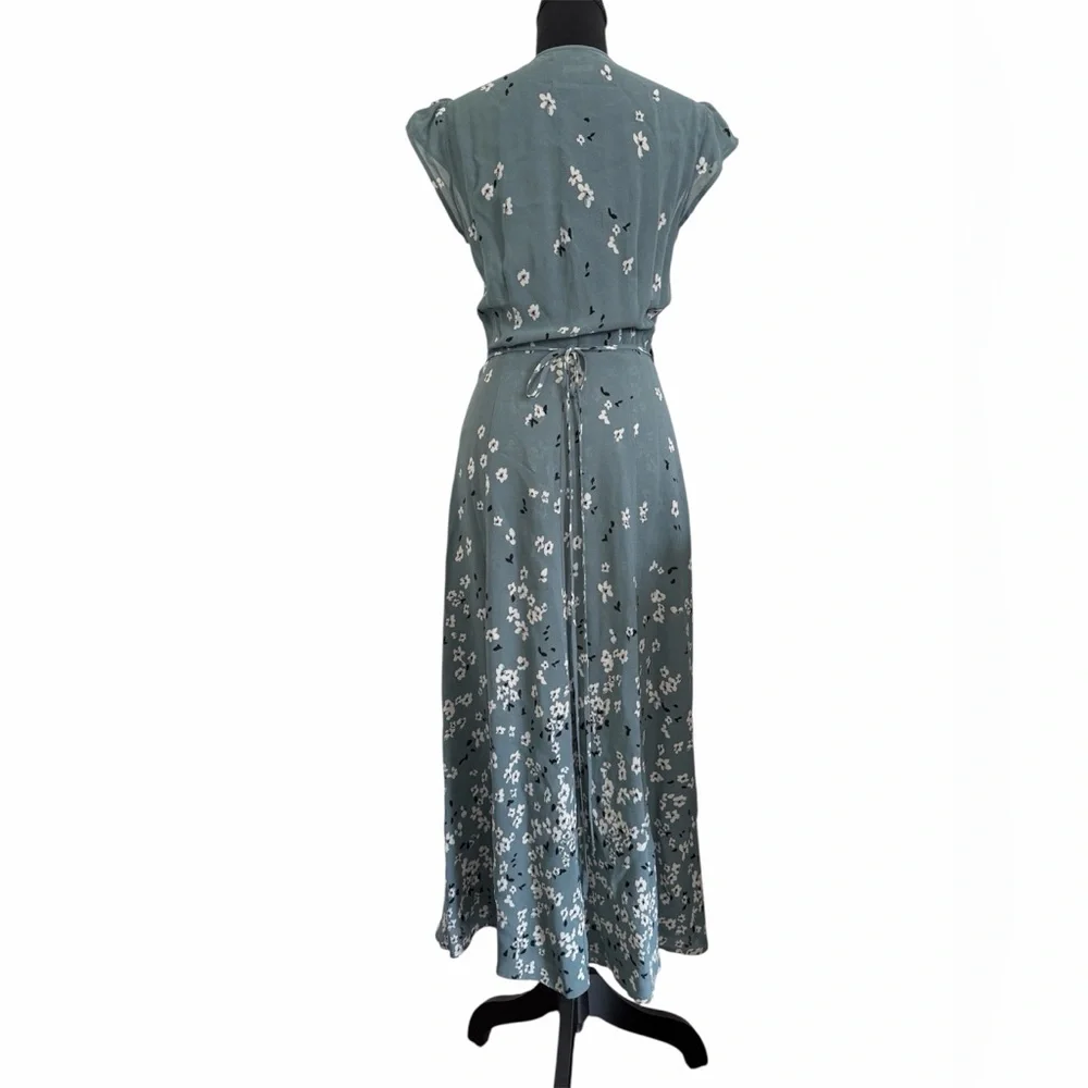 Reformation Mollie Teal Floral Dress - Picture 4 of 7